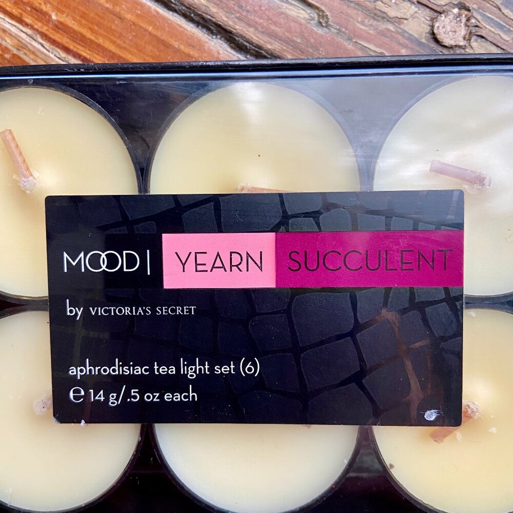 Victoria's Secret Mood Yearn Succulent Tealight Candle Set (6) Vintage 2001 Rare
